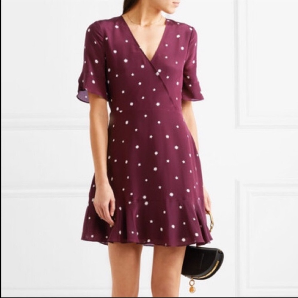 Madewell Star Silk Dress - Maroon